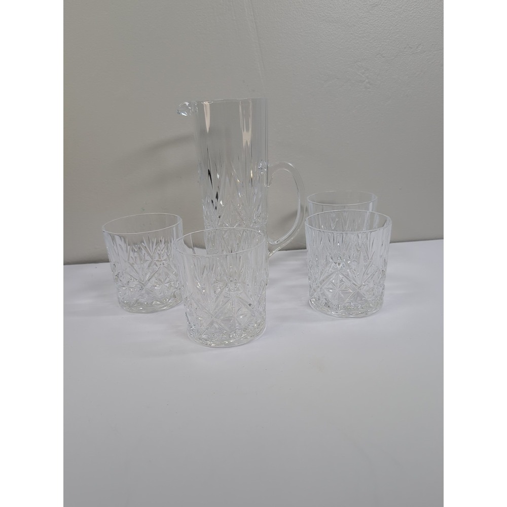 Crystal Pitcher with 4 Matching Glasses / Chantilly